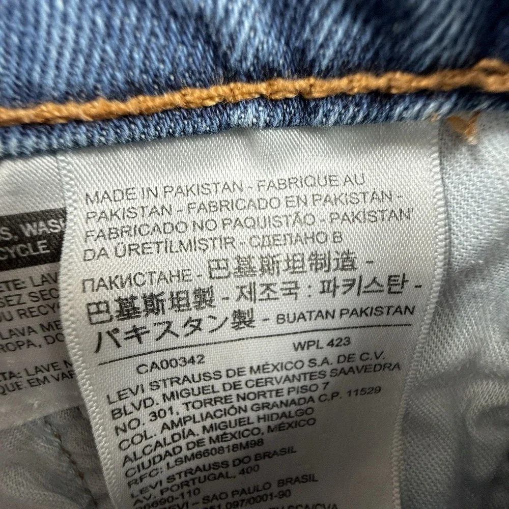 Levi's 505 Jeans Men 38X30 Blue Denim Casual Regular Fit Stone Wash Straight Leg